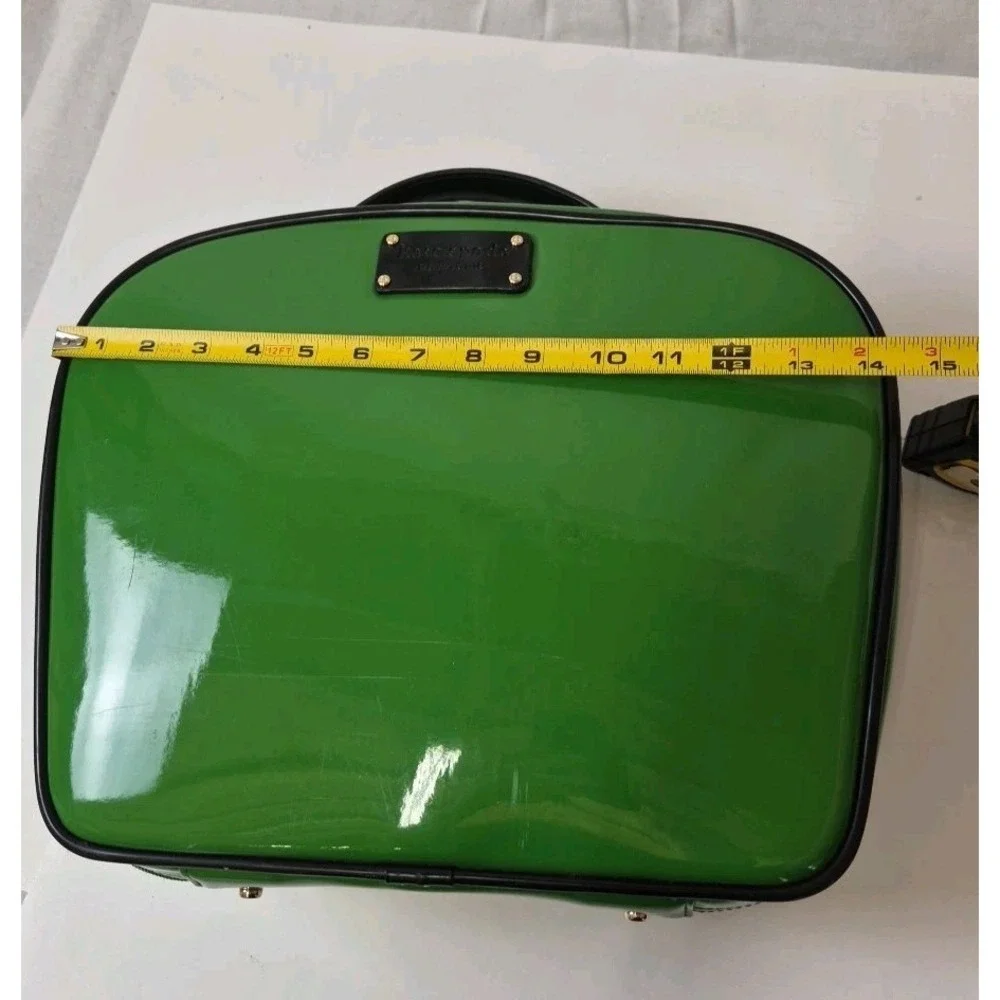 Kate Spade Emerald Green Patent leather Duchess Boarding Bag Carry On RARE